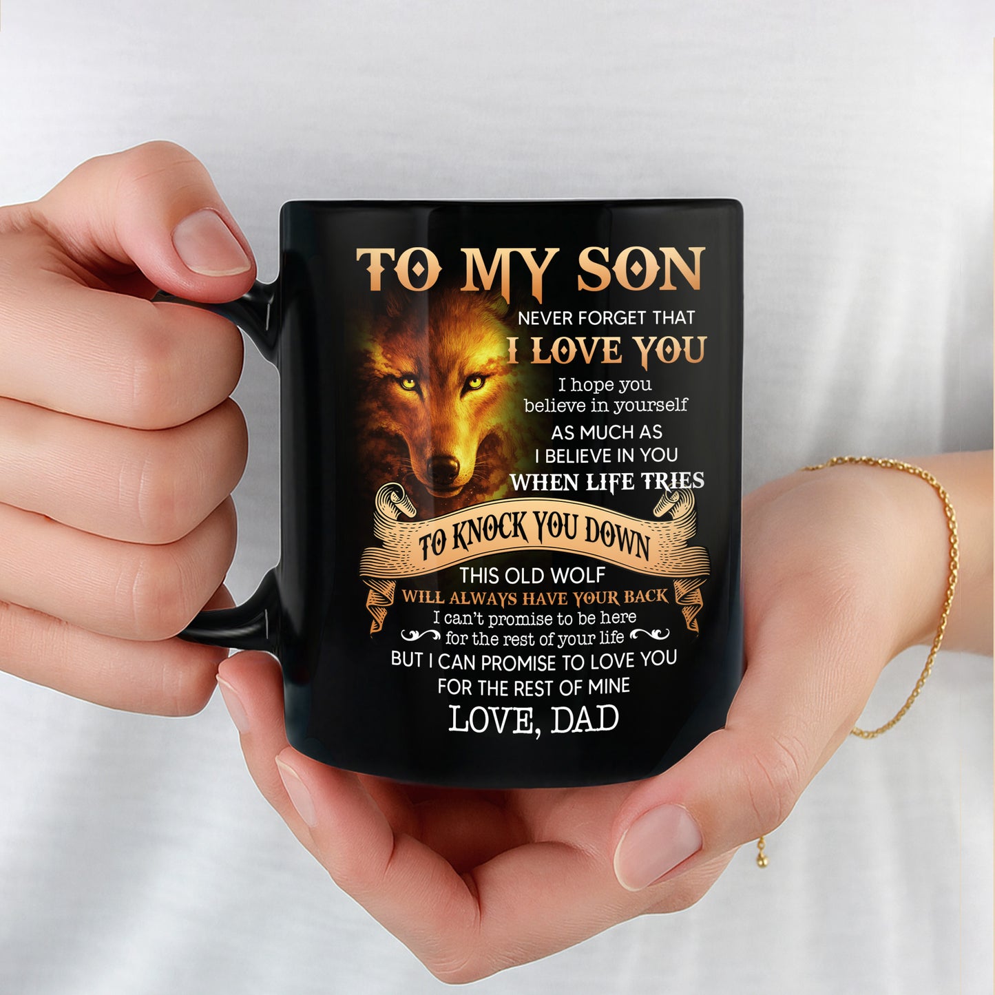 To My Son, Love From Dad, Featuring a Majestic Wolf