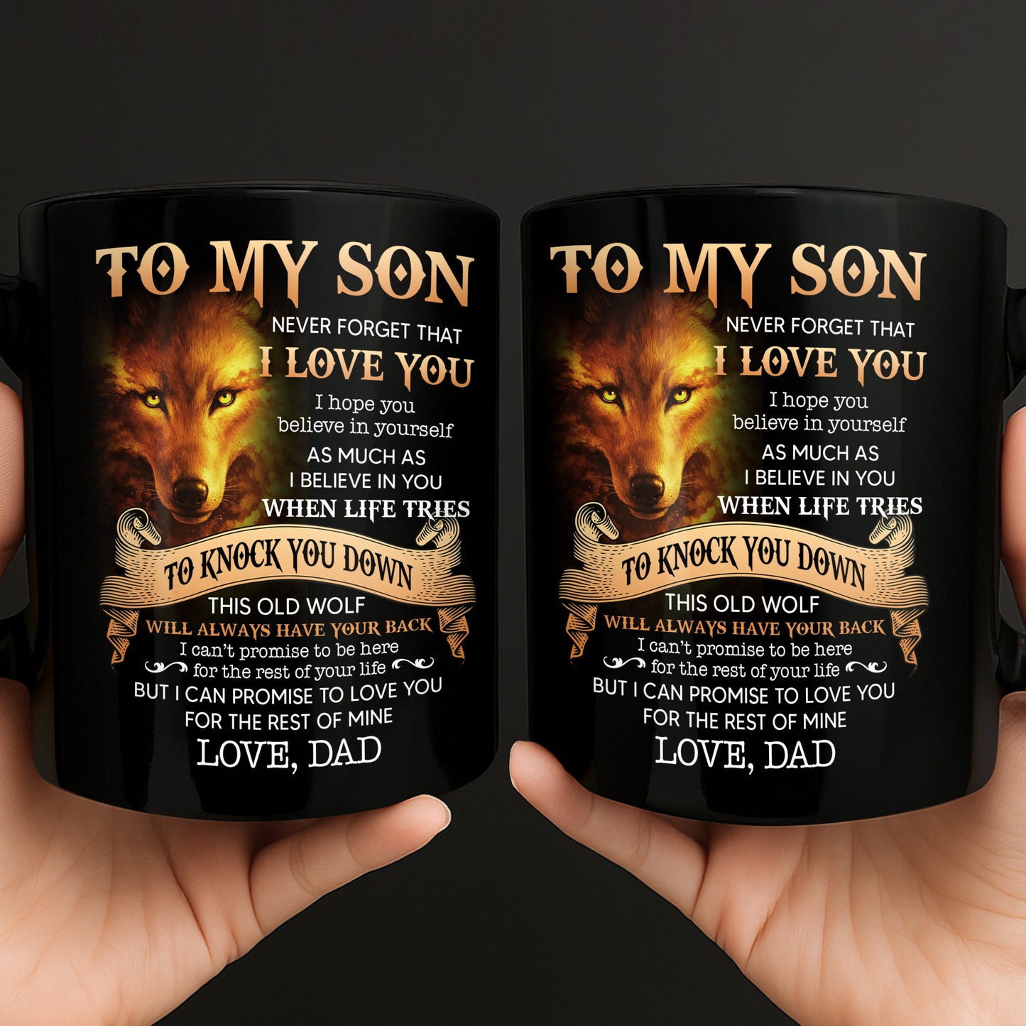 To My Son, Love From Dad, Featuring a Majestic Wolf