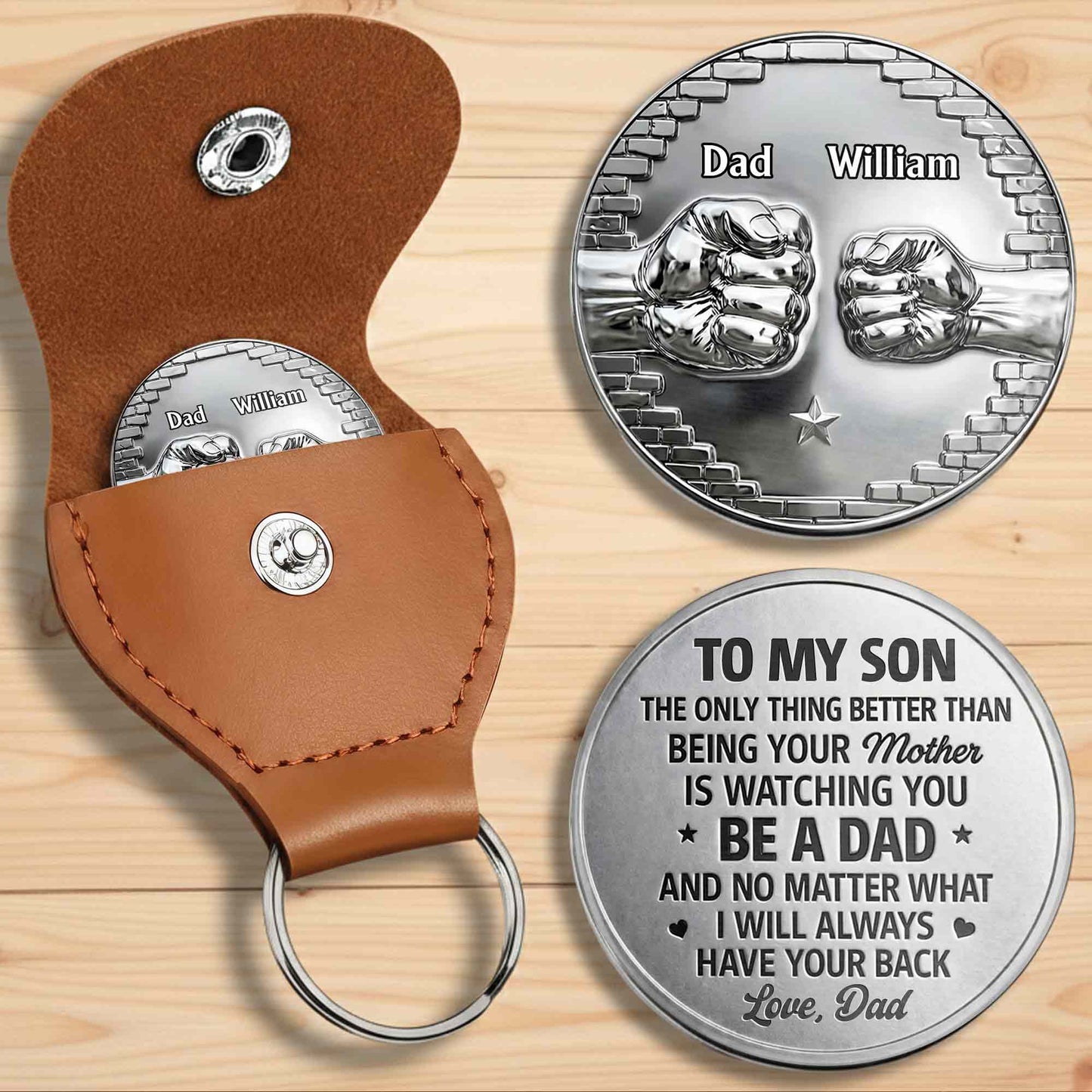 To My Son Fist Bump Watching You Be A Dad - Personalized Custom Pocket Hug - SON100_HTOK