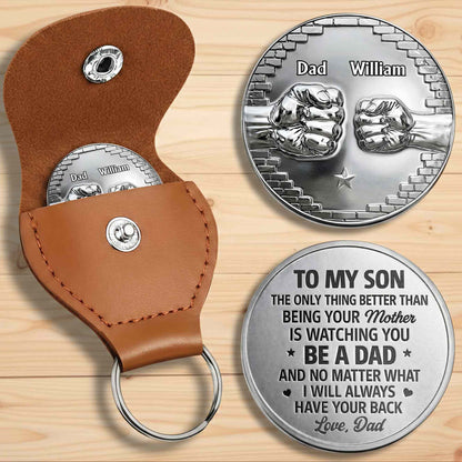 To My Son Fist Bump Watching You Be A Dad - Personalized Custom Pocket Hug - SON100_HTOK