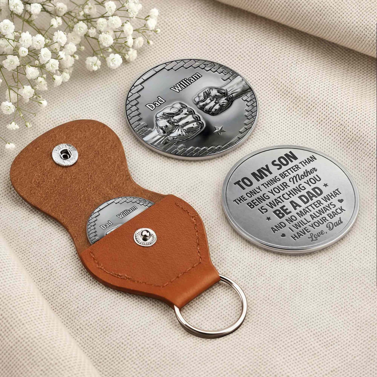 To My Son Fist Bump Watching You Be A Dad - Personalized Custom Pocket Hug - SON100_HTOK