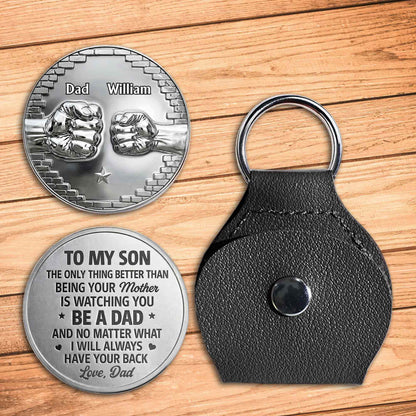 To My Son Fist Bump Watching You Be A Dad - Personalized Custom Pocket Hug - SON100_HTOK