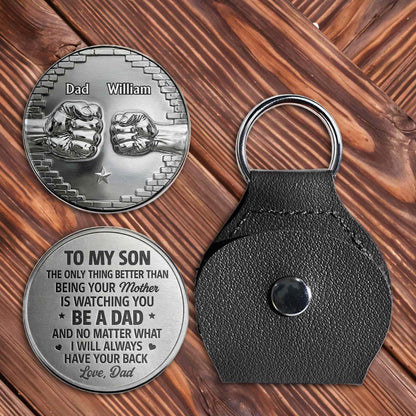 To My Son Fist Bump Watching You Be A Dad - Personalized Custom Pocket Hug - SON100_HTOK