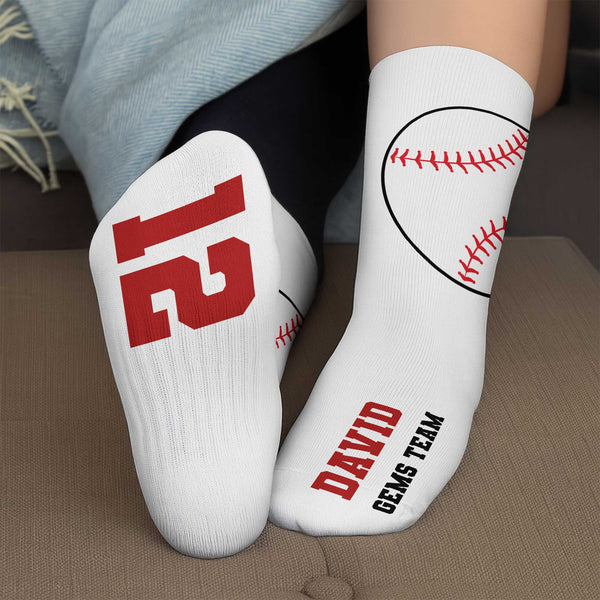 Célébrez votre passion pour le baseball - Chaussettes personnalisées - SPORT003_CSOCK