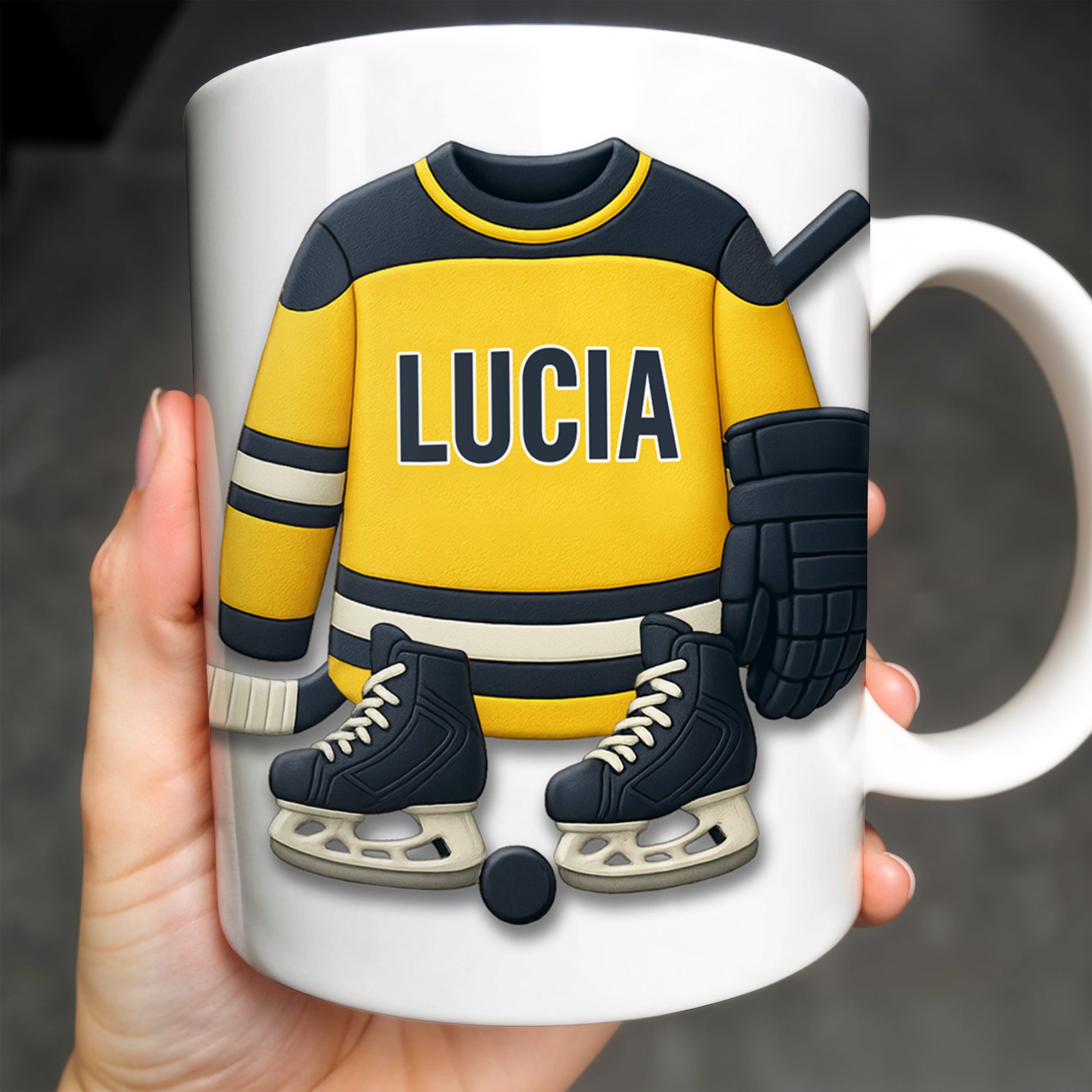 Customizable Hockey Jersey and Ice Skates Design