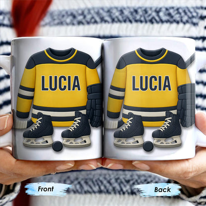 Customizable Hockey Jersey and Ice Skates Design