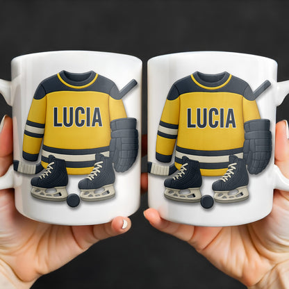 Customizable Hockey Jersey and Ice Skates Design
