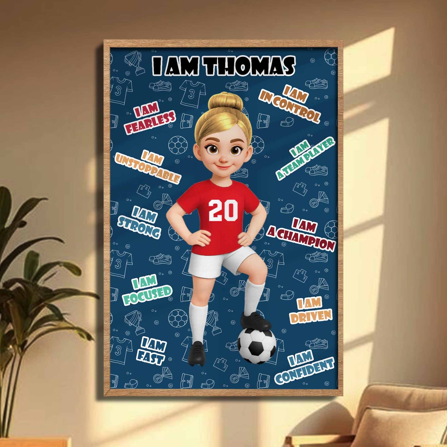 I Am Fearless, Confident Young Athlete, Soccer Poster - Personalized Custom Vertical Poster - SPORT013_VPOS