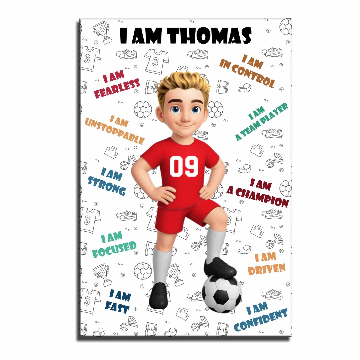 I Am Fearless, Confident Young Athlete, Soccer Poster - Personalized Custom Vertical Poster - SPORT013_VPOS
