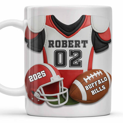 Personalized Football Team Pride Mug With Jersey and Helmet