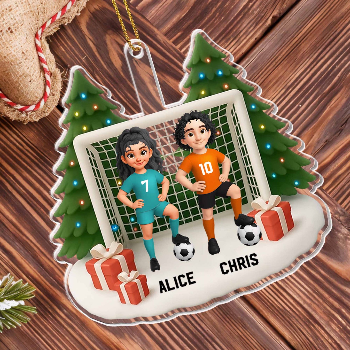 Celebrate The Holiday Season With Soccer Players And Christmas Tree