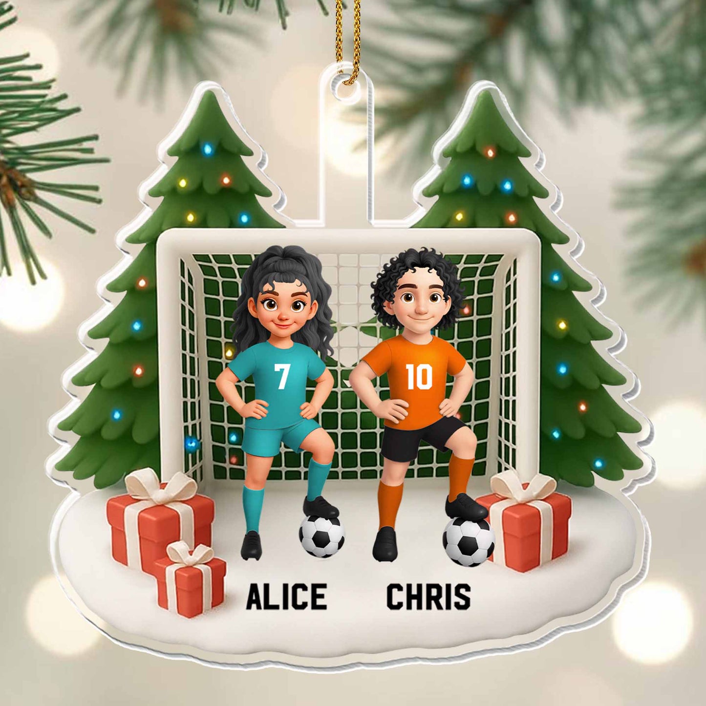 Celebrate The Holiday Season With Soccer Players And Christmas Tree