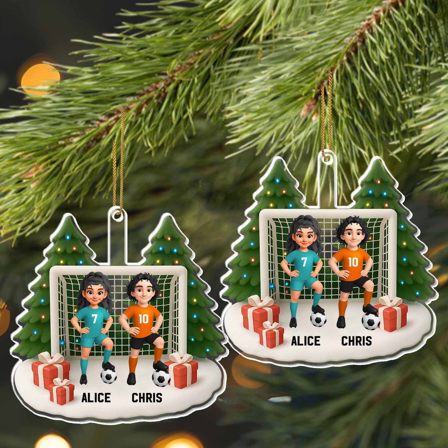 Celebrate The Holiday Season With Soccer Players And Christmas Tree