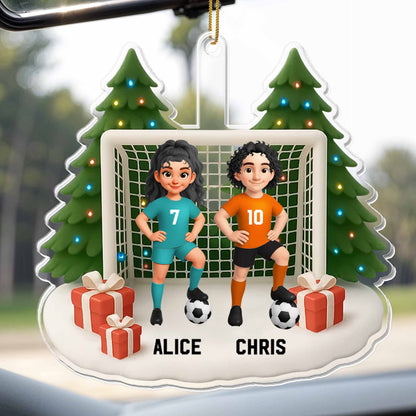 Celebrate The Holiday Season With Soccer Players And Christmas Tree