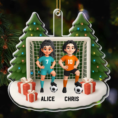 Celebrate The Holiday Season With Soccer Players And Christmas Tree