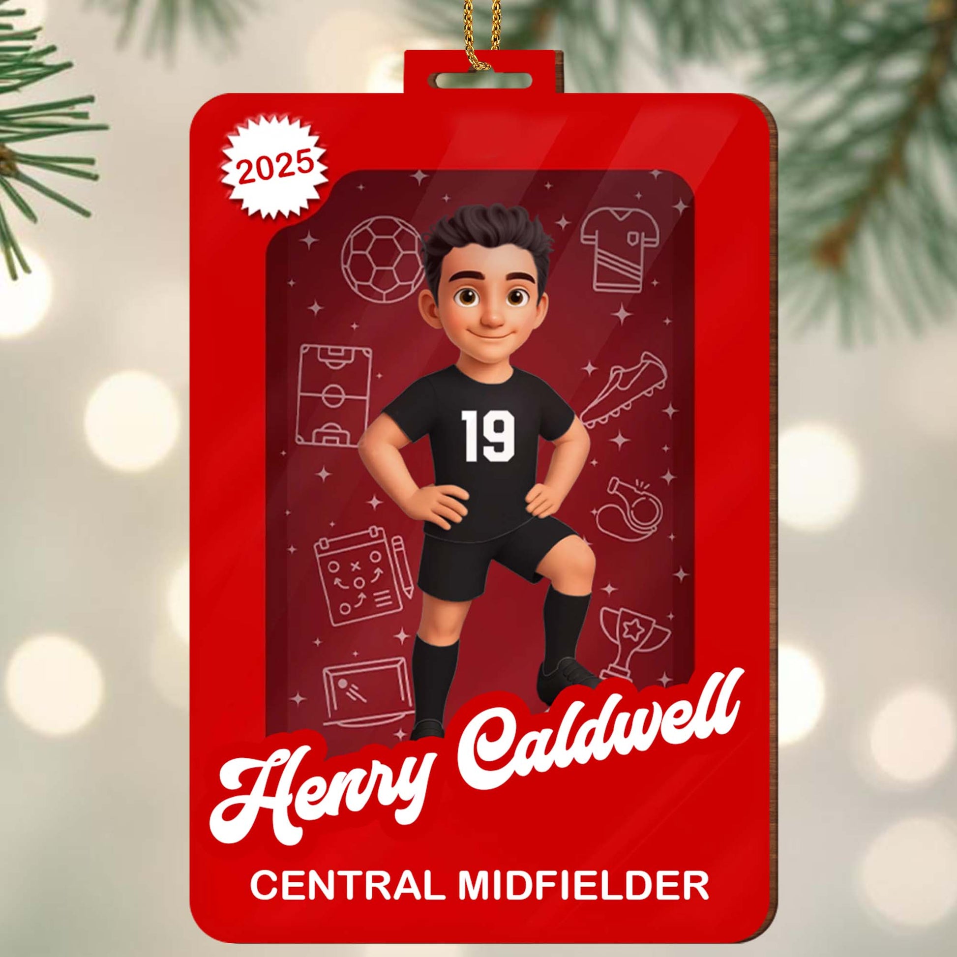 Central Midfielder Soccer Player Ornament