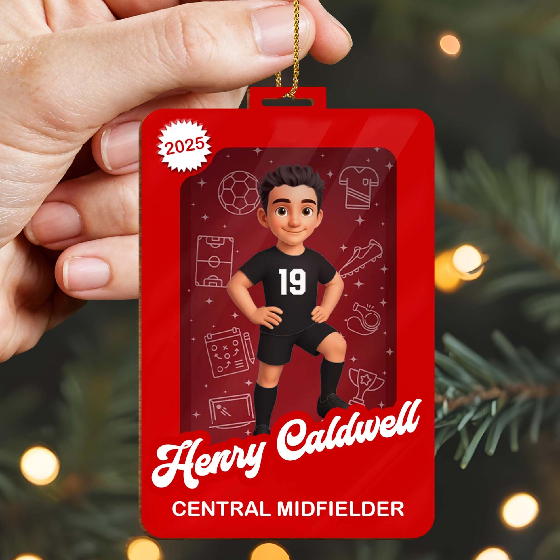 Central Midfielder Soccer Player Ornament