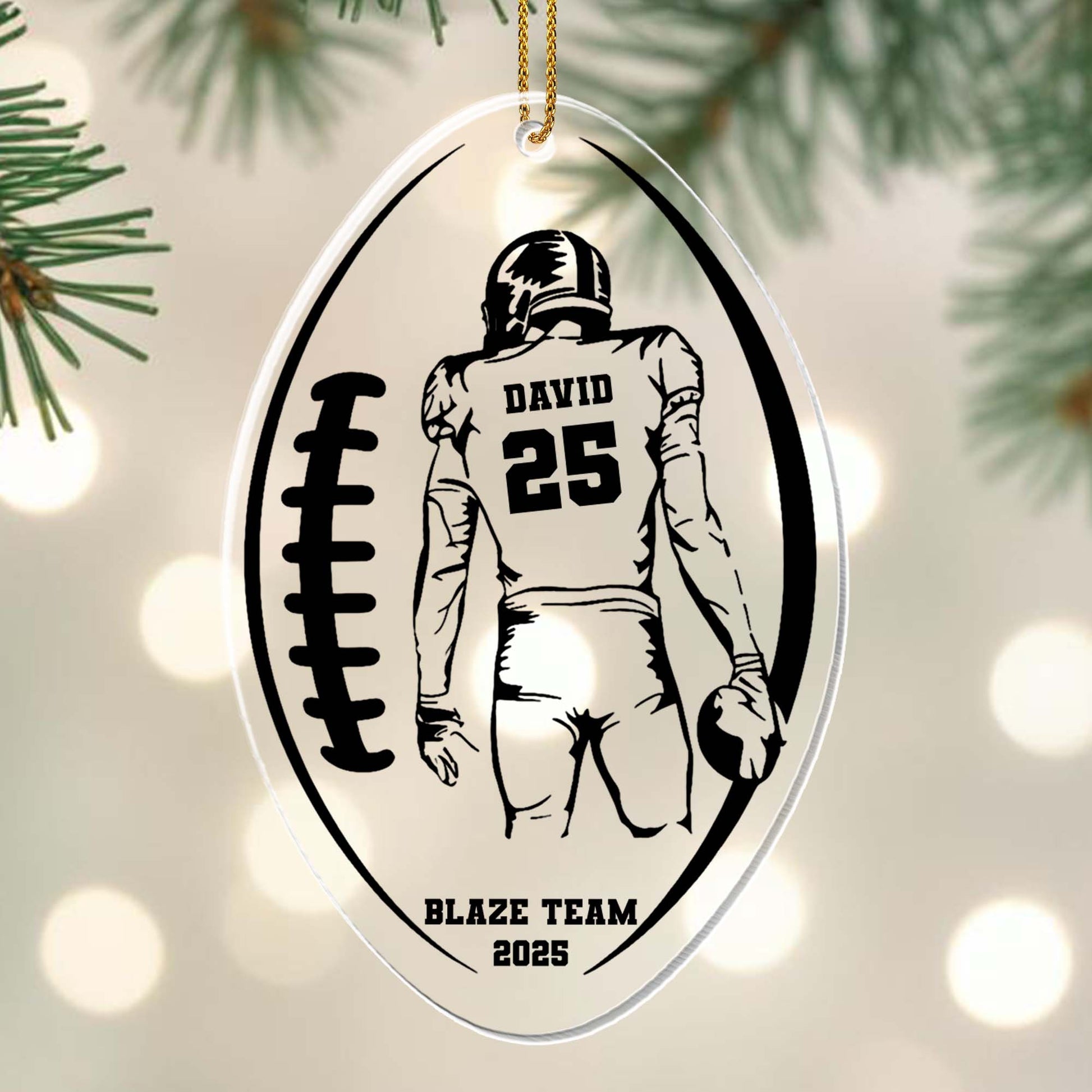 Celebrate Team Spirit With Custom Football Player Ornament