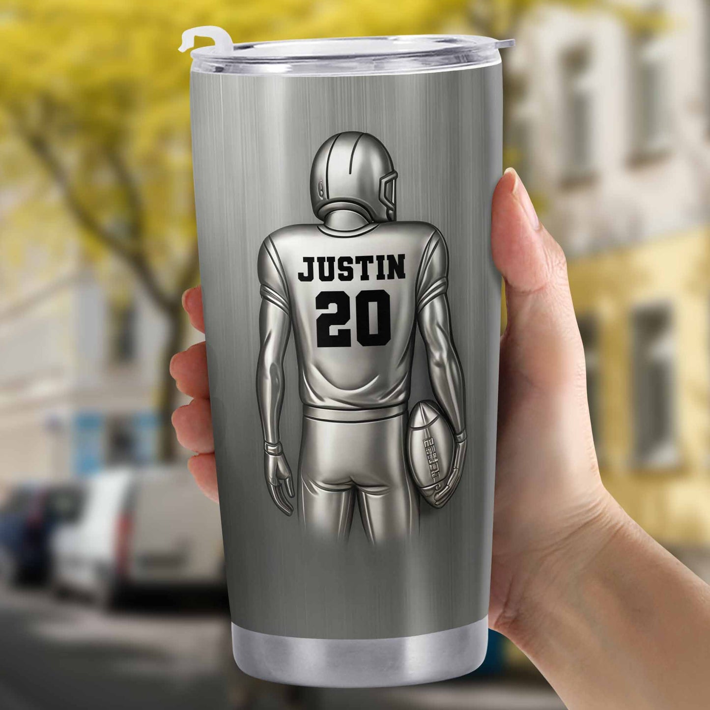 Custom Sports Player And Football Tumbler
