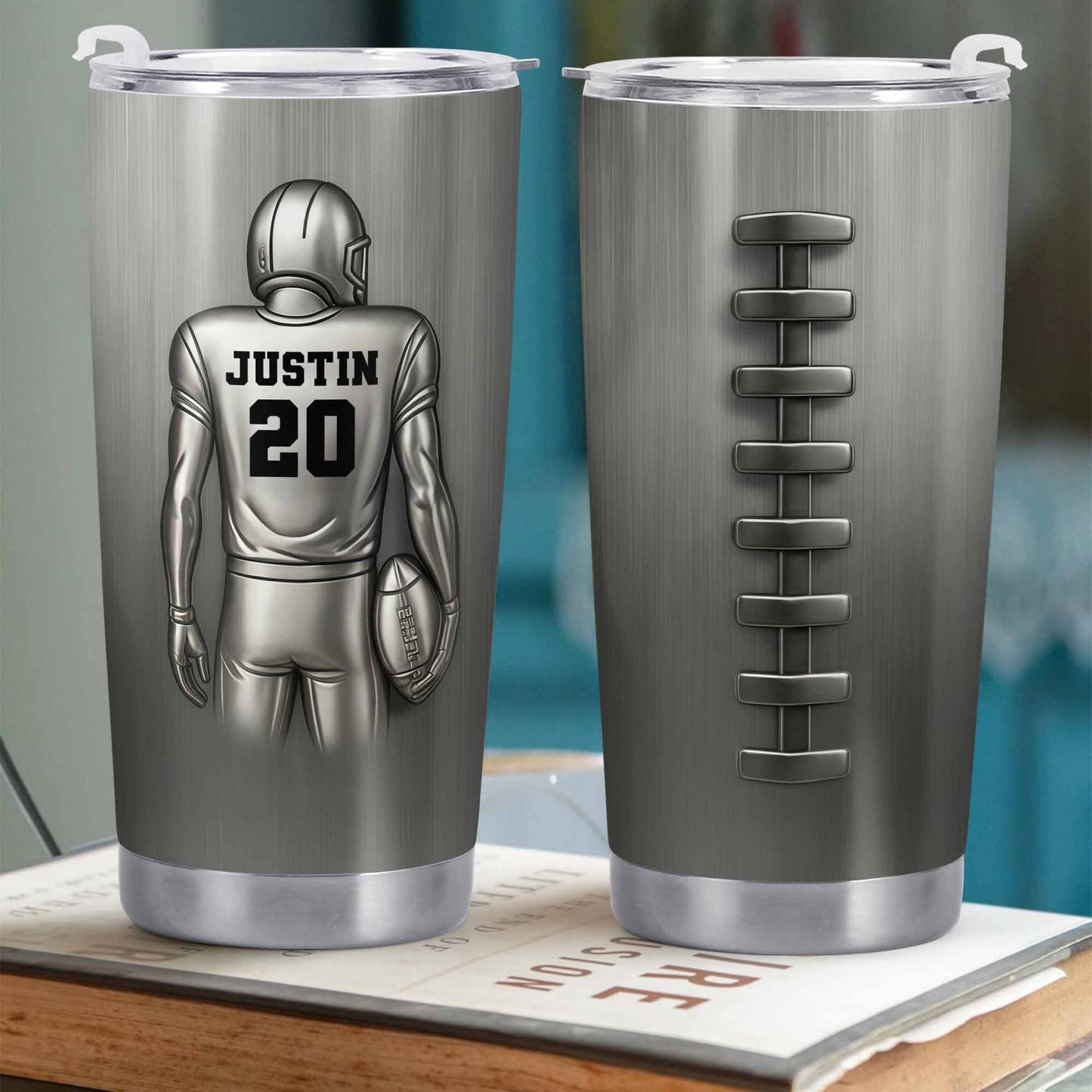 Custom Sports Player And Football Tumbler