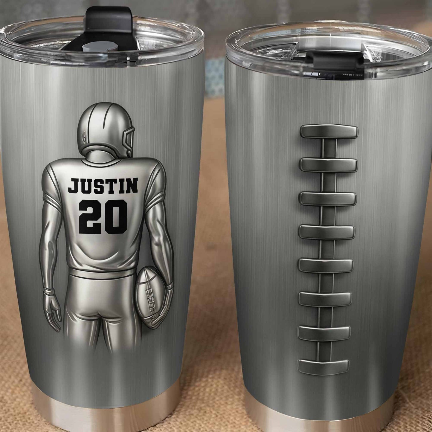 Custom Sports Player And Football Tumbler