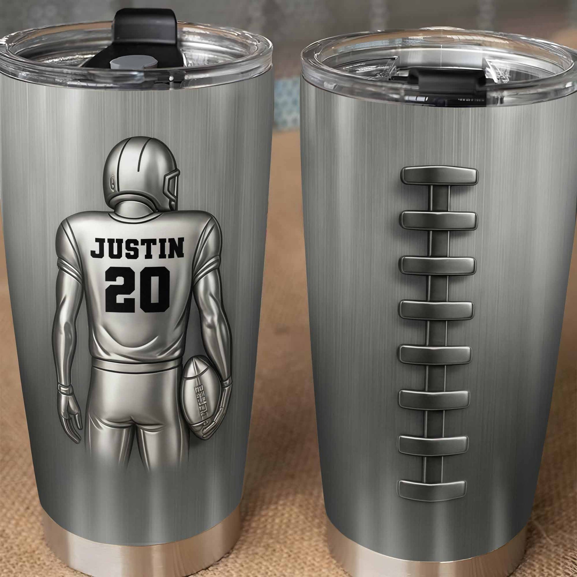 Custom Sports Player And Football Tumbler