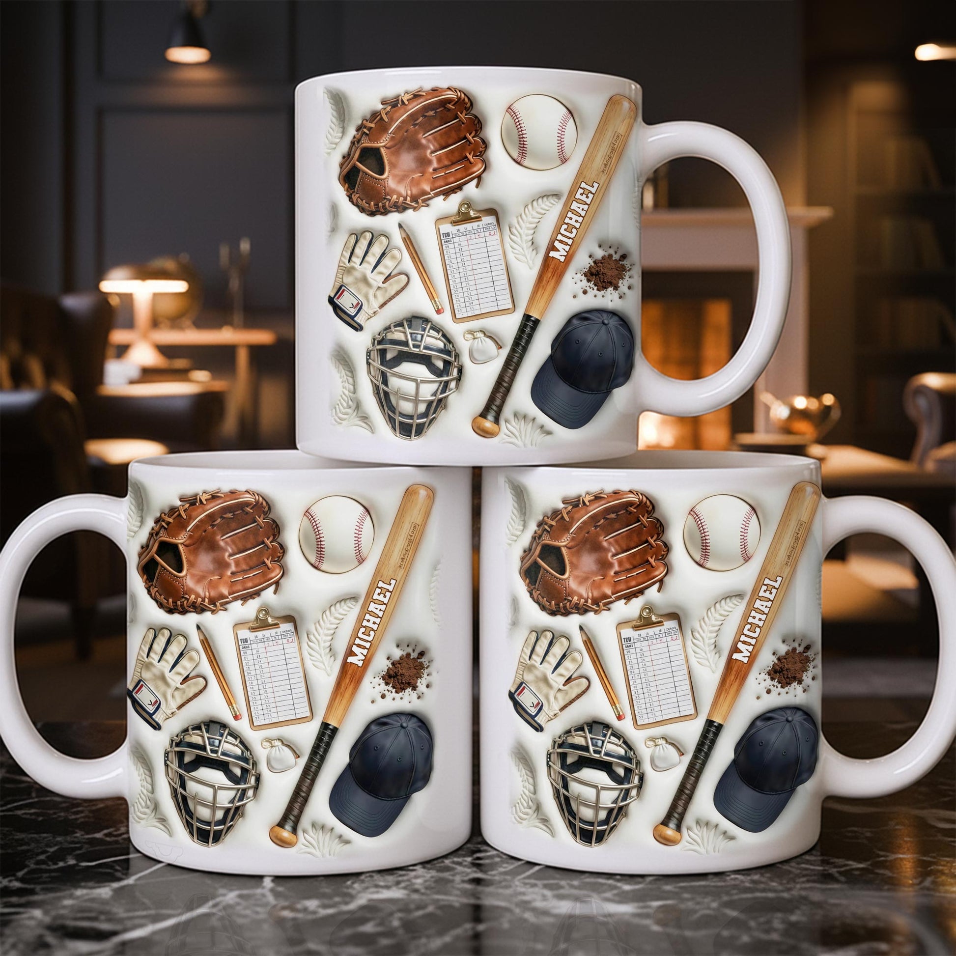 Personalized Baseball Sports Mug With Custom Name