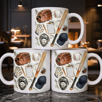 Personalized Baseball Sports Mug With Custom Name