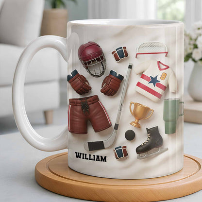 Celebrate Sports With Hockey Helmet and Boxing Gloves