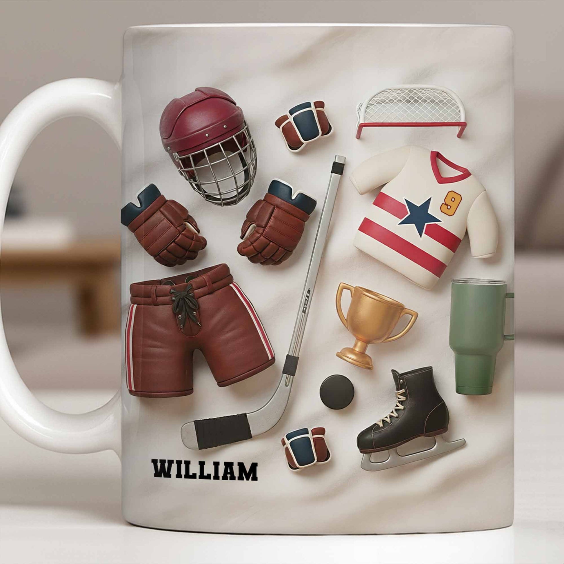 Celebrate Sports With Hockey Helmet and Boxing Gloves