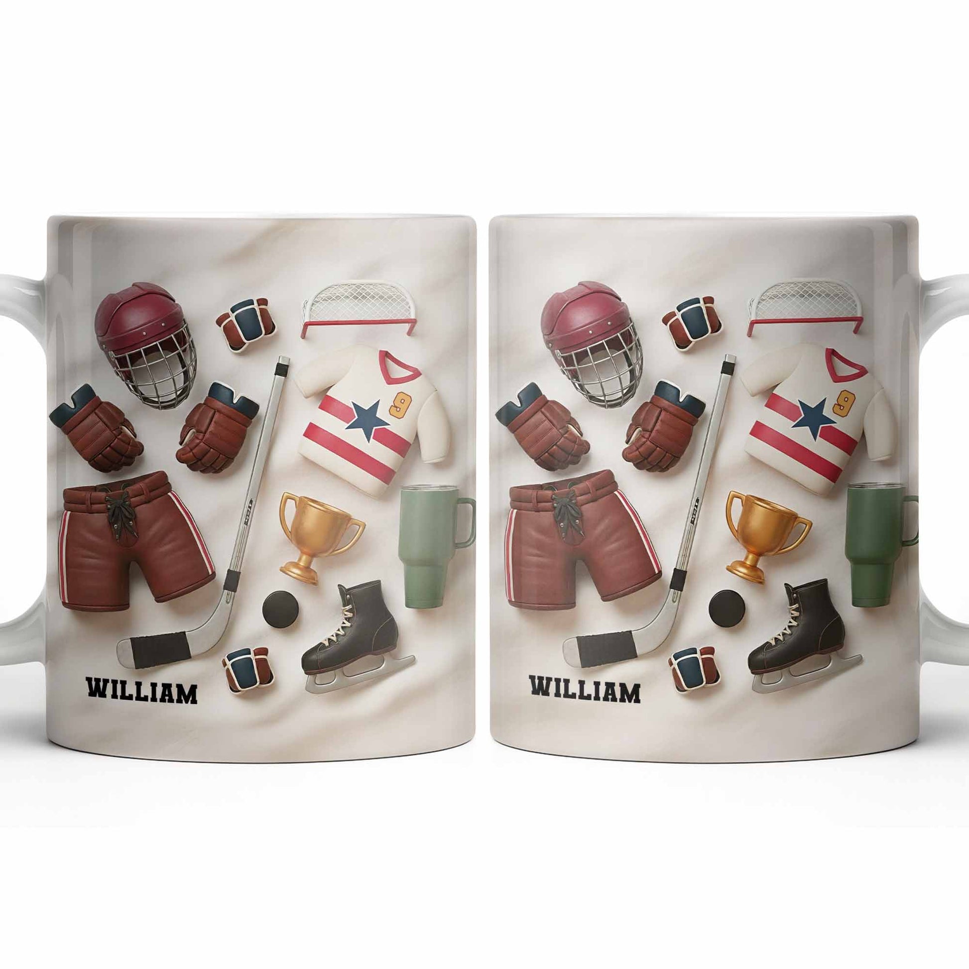 Celebrate Sports With Hockey Helmet and Boxing Gloves