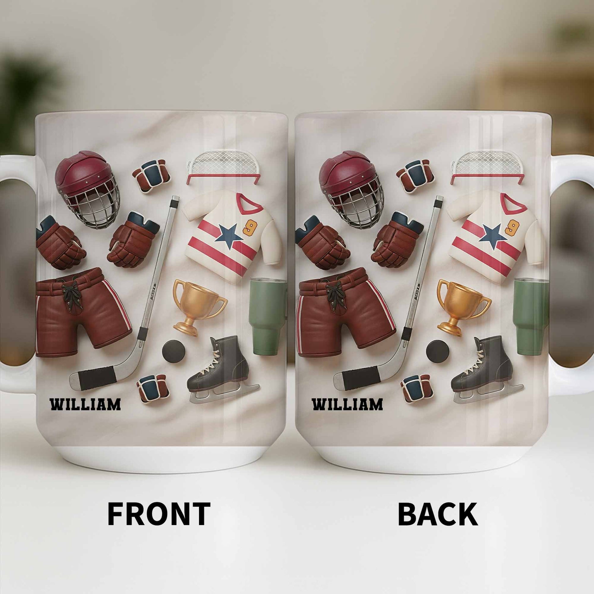 Celebrate Sports With Hockey Helmet and Boxing Gloves