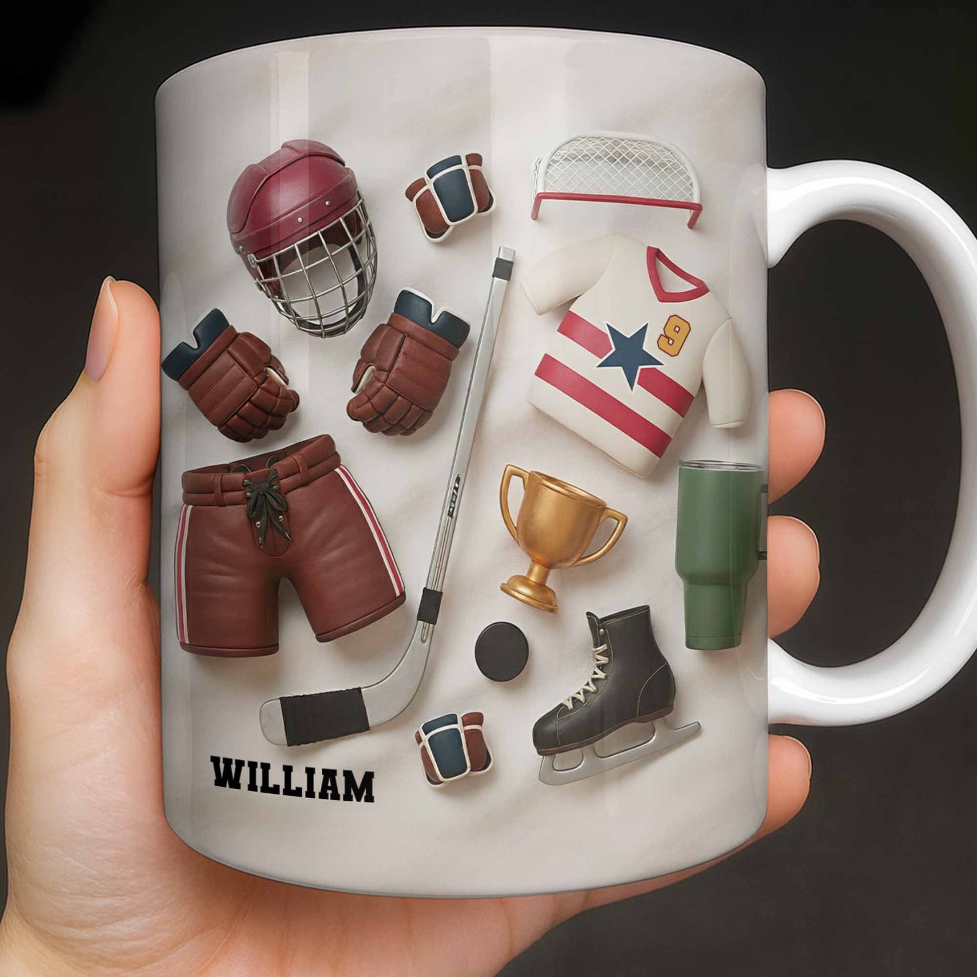 Celebrate Sports With Hockey Helmet and Boxing Gloves