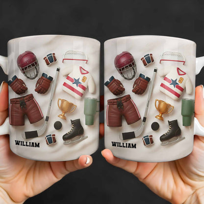 Celebrate Sports With Hockey Helmet and Boxing Gloves