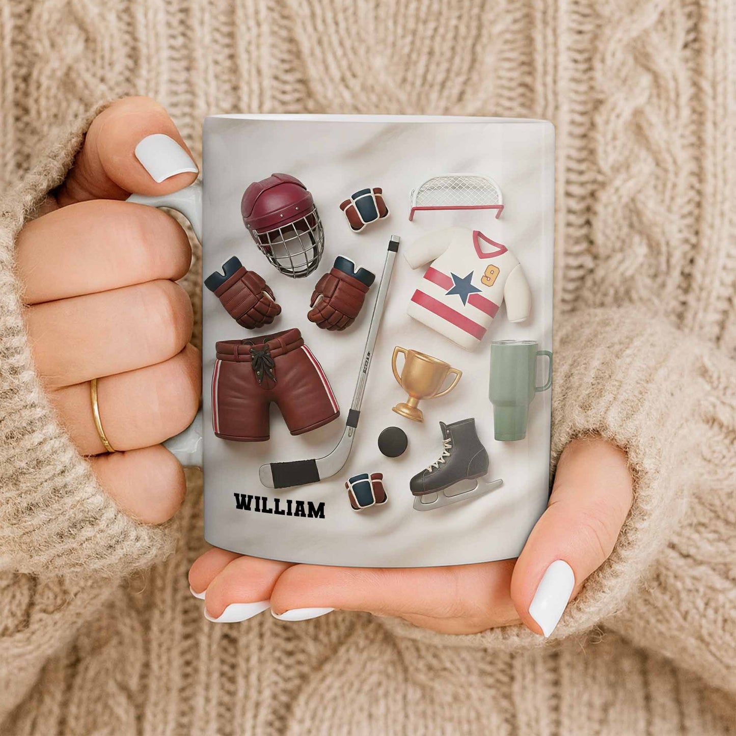 Celebrate Sports With Hockey Helmet and Boxing Gloves