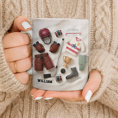 Celebrate Sports With Hockey Helmet and Boxing Gloves