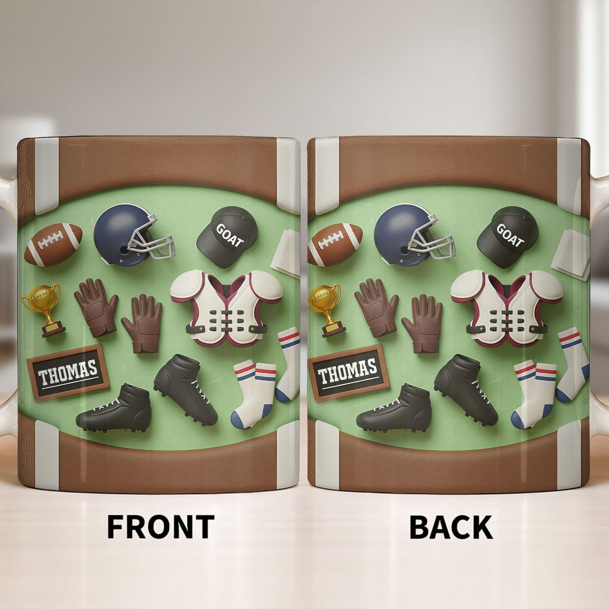 Celebrate Your Sports Achievements, Football And Helmet Design