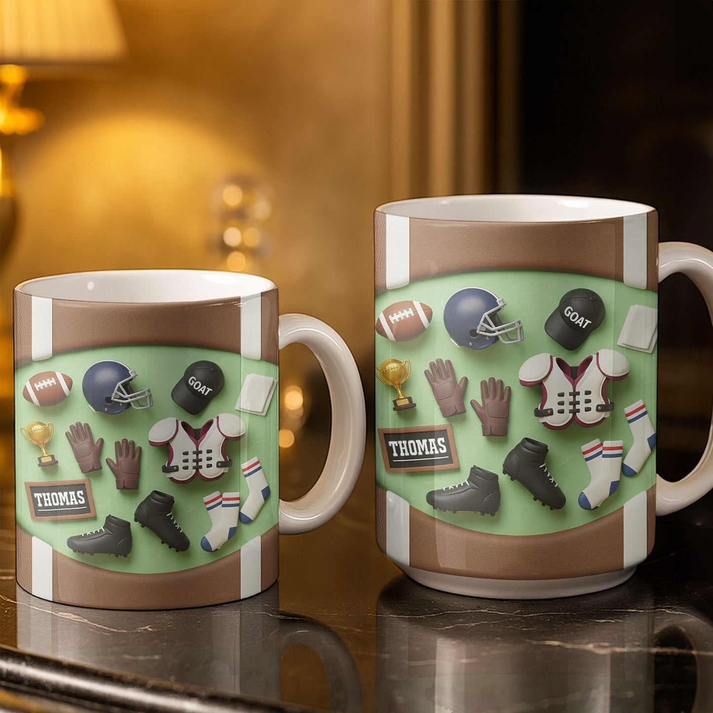 Celebrate Your Sports Achievements, Football And Helmet Design