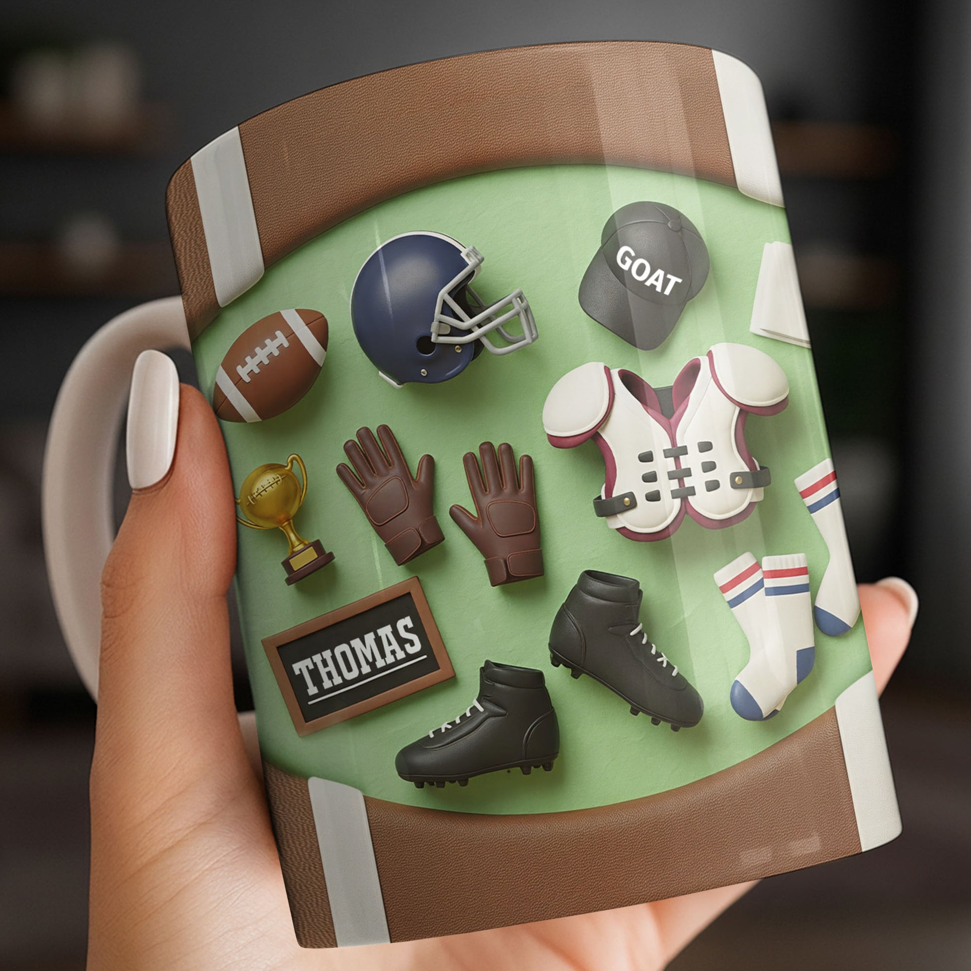 Celebrate Your Sports Achievements, Football And Helmet Design