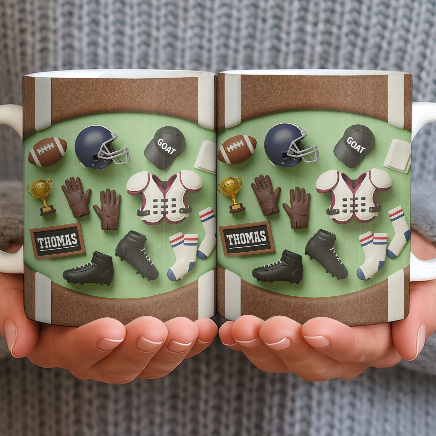 Celebrate Your Sports Achievements, Football And Helmet Design