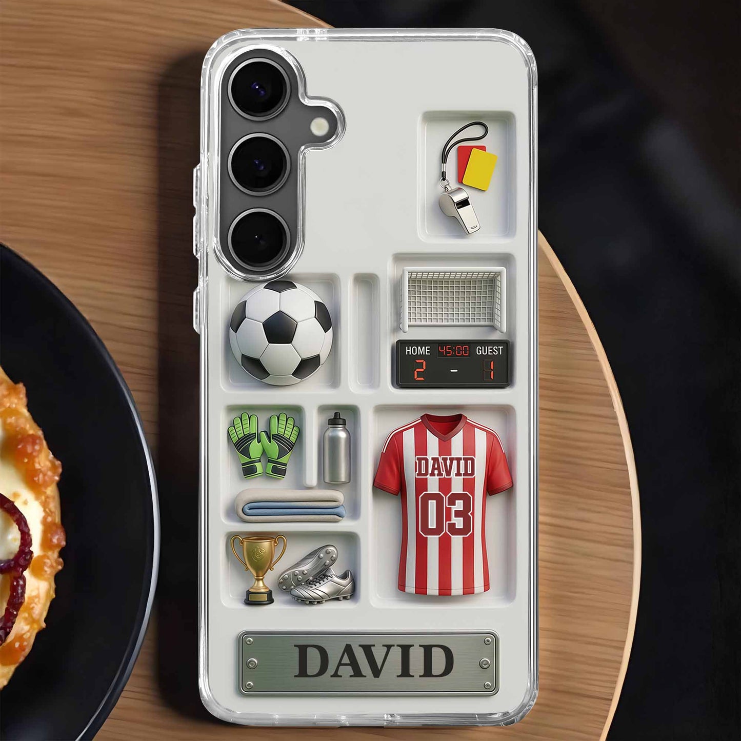 Score Your Goals Personalized Soccer Jersey And Equipment 3D Depth Effect - Personalized Clear Phone Case - SPORT096_PHC