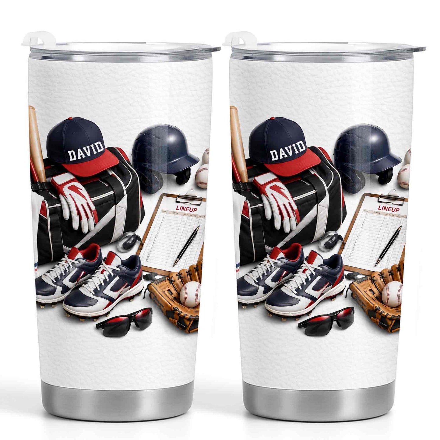 Baseball Player Gift for Boys, Men & Coaches - Personalized Custom Stainless Steel Tumbler 20oz 30oz - SPORT119_TB