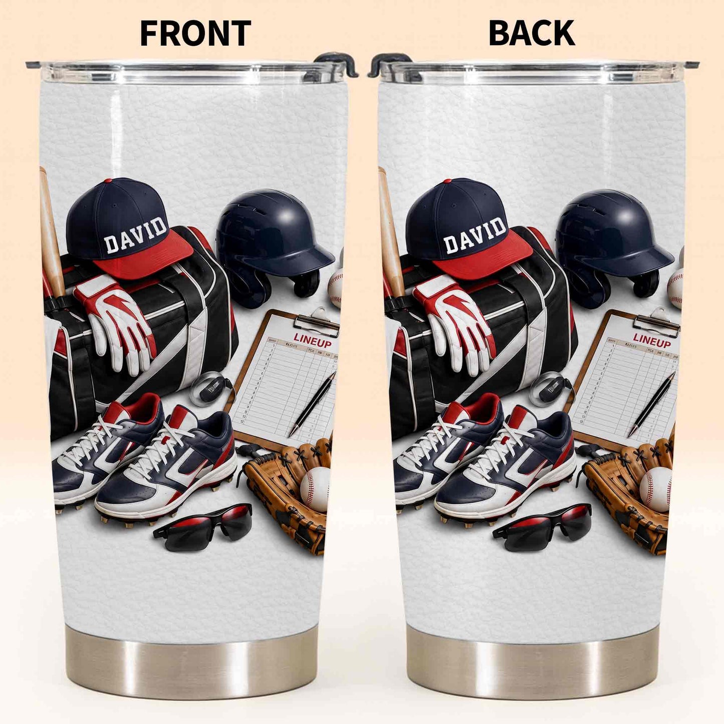 Baseball Player Gift for Boys, Men & Coaches - Personalized Custom Stainless Steel Tumbler 20oz 30oz - SPORT119_TB