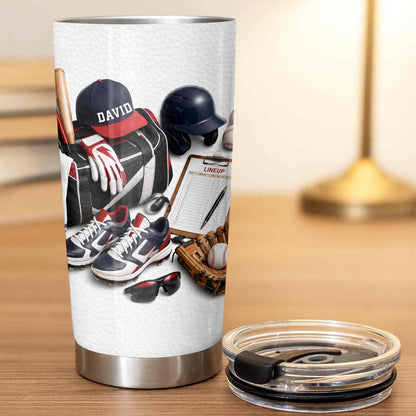 Baseball Player Gift for Boys, Men & Coaches - Personalized Custom Stainless Steel Tumbler 20oz 30oz - SPORT119_TB