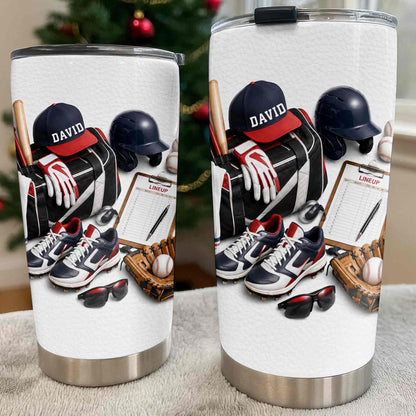 Baseball Player Gift for Boys, Men & Coaches - Personalized Custom Stainless Steel Tumbler 20oz 30oz - SPORT119_TB