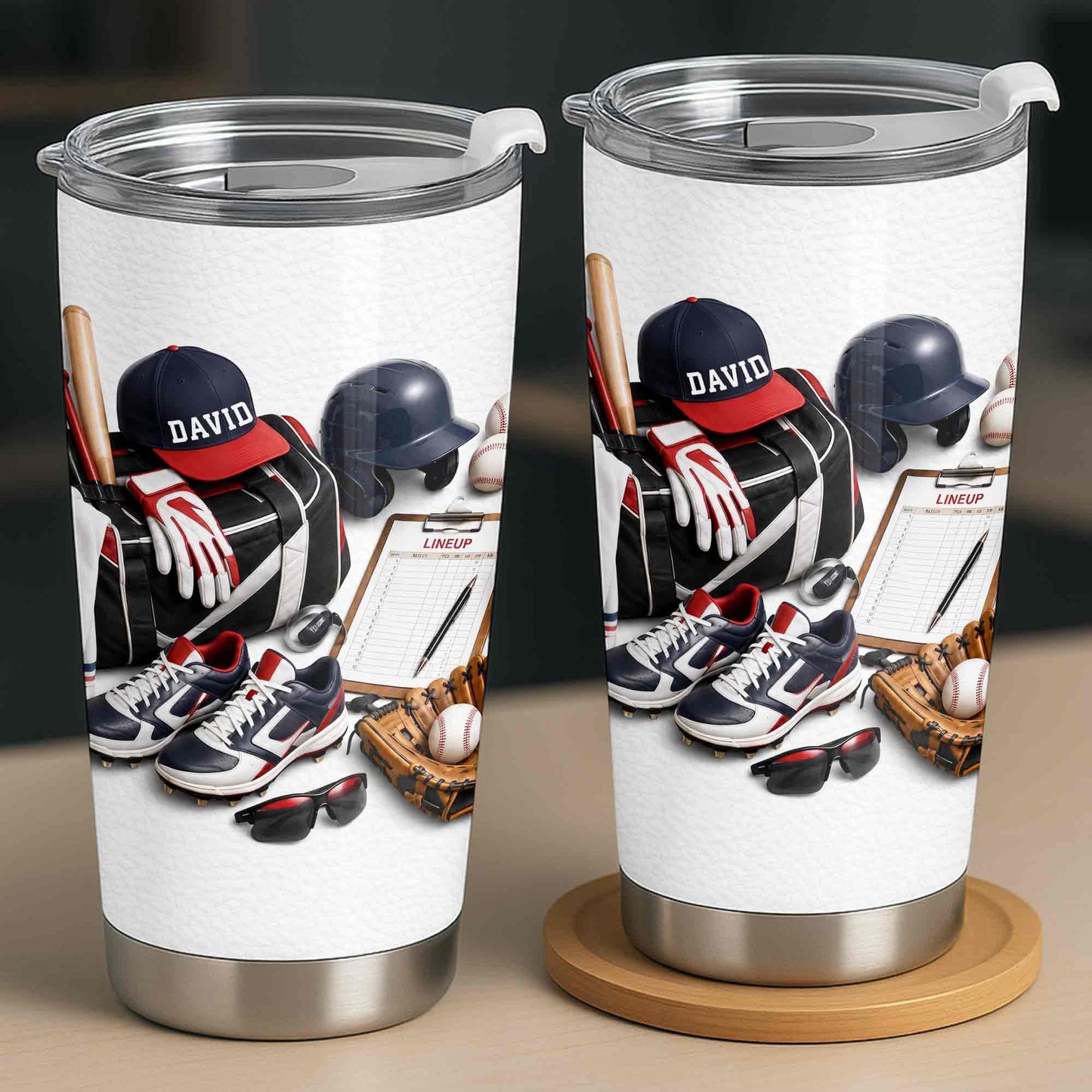Baseball Player Gift for Boys, Men & Coaches - Personalized Custom Stainless Steel Tumbler 20oz 30oz - SPORT119_TB