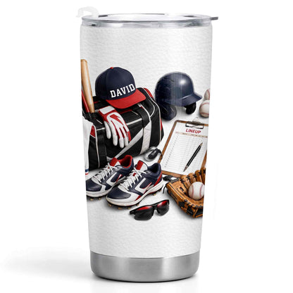 Baseball Player Gift for Boys, Men & Coaches - Personalized Custom Stainless Steel Tumbler 20oz 30oz - SPORT119_TB
