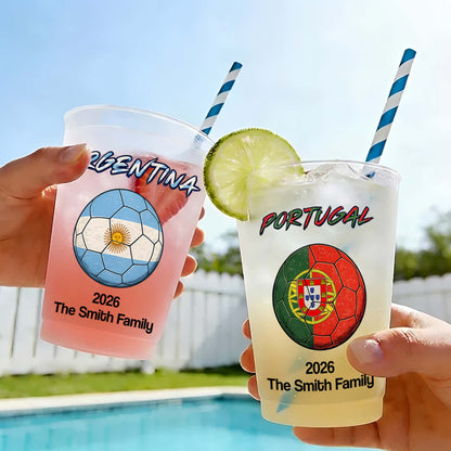 Argentina Soccer Ball Personalized Family Sport Cup - Personalized Frosted Cups - SPORT148_FCUP