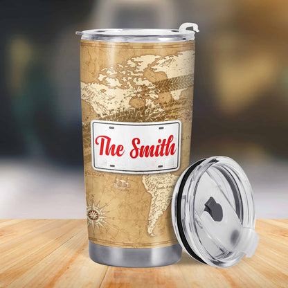 Apellido - Vaso de acero inoxidable personalizado de 20 oz y 30 oz - TB_FM14