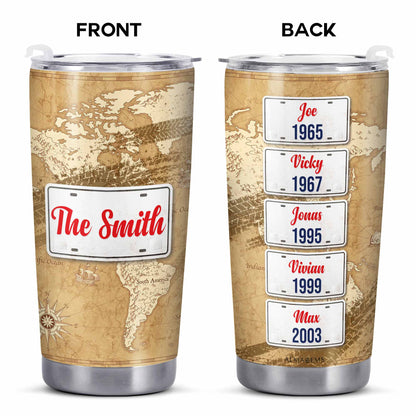 Apellido - Vaso de acero inoxidable personalizado de 20 oz y 30 oz - TB_FM14